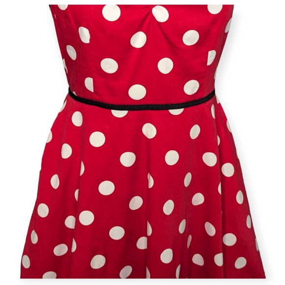 Disney Parks Dress Shop Minnie Mouse Red & White Polka Dot Dress Size Medium - Picture 3 of 16
